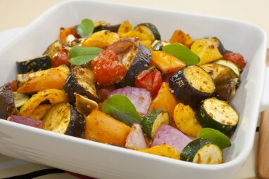 Ratatouille baked in the oven.