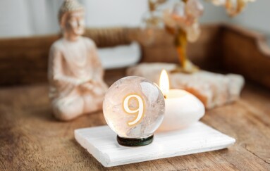 Number,Nine,On,Gemstone,Sphere,Or,Crystal,Balls,Known,As
