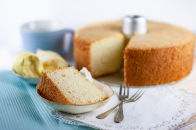 Durian,Chiffon,Cake,,A,Typical,Asian,Cake,Variation,,Served,In