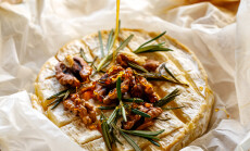 Grilled,Camembert,Cheese,With,The,Addition,Of,Walnuts,,Rosemary,And