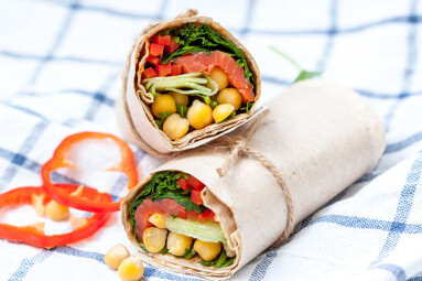 Healthy,Wraps,With,Salmon,And,Chickpeas,For,Lunch.,Love,For