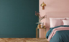 Bedroom,Interior.art,Deco,Style.design,With,Green,Pink,And,Gold,Color.3d