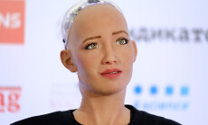Moscow,,Russia,-,October,1,,2017:,Sophia,Humanoid,Robot,Speaking