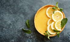 Traditional,French,Lemon,Tart.,View,From,Above
