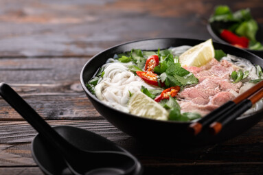 Vietnamese,Soup,Pho,Bo,With,Beef,And,Noodles,On,A