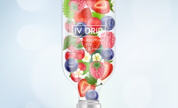 Iv,Drip,Vitamin,Berry,Infusion,Therapy.,Different,Fruit,Vegetable,Inside