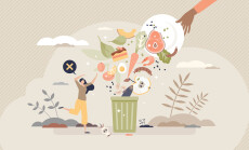 Food,Waste,And,Meal,Leftovers,Garbage,Reduce,Awareness,Tiny,Person
