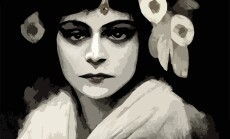Interpretation,Of,1920s,Silent,Film,Actress,,Feathers,And,Flowers,,Theda