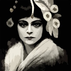 Interpretation,Of,1920s,Silent,Film,Actress,,Feathers,And,Flowers,,Theda