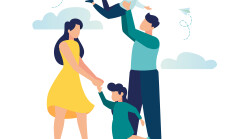 Vector,Illustration,Of,A,Happy,Family,,Mother,Father,Daughter,Son