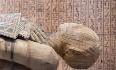 Egyptian,Mummy,Close,Up,Detail,With,Hieroglyphs,Background