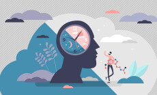 Circadian,Rhythm,Concept,,Tiny,Person,Vector,Illustration.,Day,And,Night