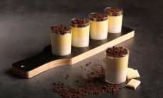Chocolate-vanilla,Mousse,Layered,Dessert,With,Cocoa,Streusel,Crumbs
