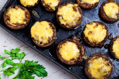 Mushrooms,Stuffed,With,Cheese.top,View