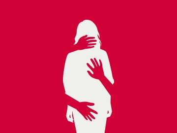 Silhouette,Of,Woman,,Harassment,Vector,Illustration.,Hands,Of,Man,Touching