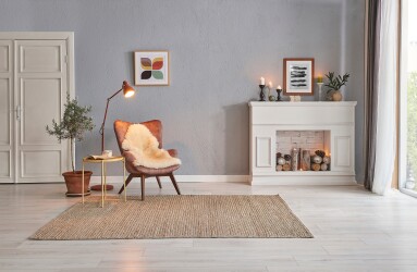 Modern,Room,Concept,Interior,Style,,Chair,Fireplace,Frame,Wicker,Carpet