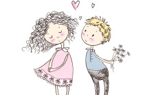 Vector,Cute,Sketchy,Style,Younge,Couple.,Valentine's,Card.,The,First