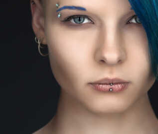 The,Beautiful,Sexy,Girl,With,Blue,Hair.,Subculture