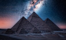 The,Pyramids,Of,Giza,By,Night,In,Egypt