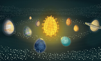 Happy,Easter,Solar,System