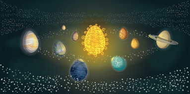 Happy,Easter,Solar,System