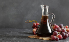 Glass,Bottle,Of,Organic,Black,Grape,Balsamic,Vinegar,Made,From