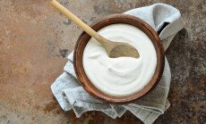 Homemade,Yogurt,Or,Sour,Cream,In,A,Rustic,Bowl