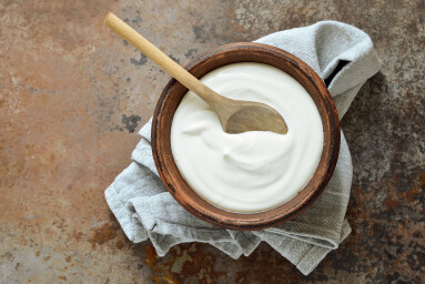 Homemade,Yogurt,Or,Sour,Cream,In,A,Rustic,Bowl