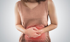 The,Photo,Of,Large,Intestine,Is,On,The,Woman's,Body.