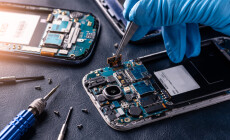 The,Asian,Technician,Repairing,The,Smartphone's,Motherboard,In,The,Lab