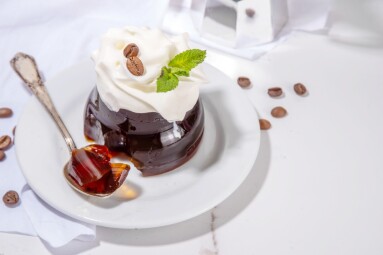 Coffee,Jelly,Dessert,Made,With,Strong,Espresso,Coffee,,Gelatin,Or