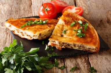 Tasty,Turkish,Burek,With,Meat,Close-up,On,Table.,Horizontal