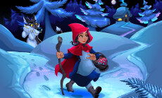 Little,Red,Riding,Hood,Walking,In,The,Wood.,Vector,Fantasy