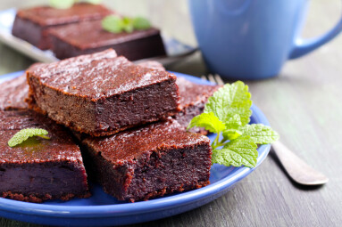 Chocolate,And,Pumpkin,Brownie,Slices,,Selective,Focus