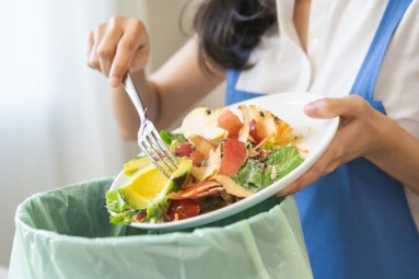 Compost,From,Leftover,Food,Asian,Young,Housekeeper,Woman,,Female,Hand