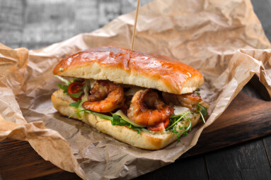 Street,Food,Sandwich,With,Grilled,Shrimps