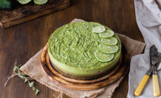 Raw,Food,Cake,From,Avocado,And,Lime,Tree,On,Dark