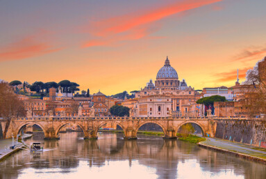 Cityscape,And,Panoramic,View,Of,Old,Bridge,With,Warm,Sunset