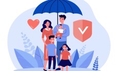 Family,Standing,Under,Insurance,Umbrella,Together.,Shield,Protection,For,Parents