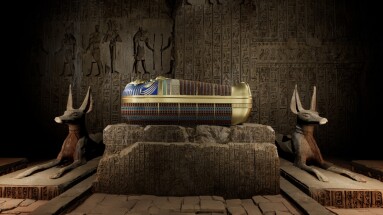 Pharaoh,Sarcophagus,In,The,Tomb