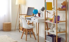 Working,Table,In,Kid's,Room.,Interior,And,Design,Of,Modern