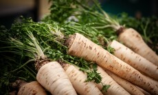 Selective,Blur,On,Parsnip,Roots,For,Sale,On,A,Serbian