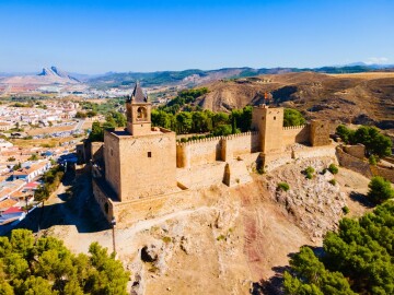 Alcazaba,Of,Antequera,Aerial,Panoramic,View.,The,Alcazaba,Of,Antequera