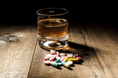 Alcohol,And,Pills,With,Shadow,And,Little,Black,Background