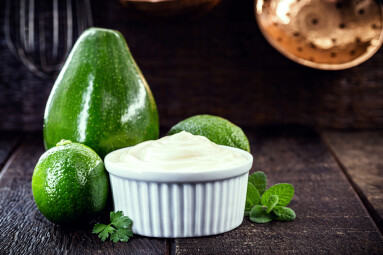 Vegan,Mayonnaise,Made,From,Avocado,Cream,With,Lemon,,Called,Green