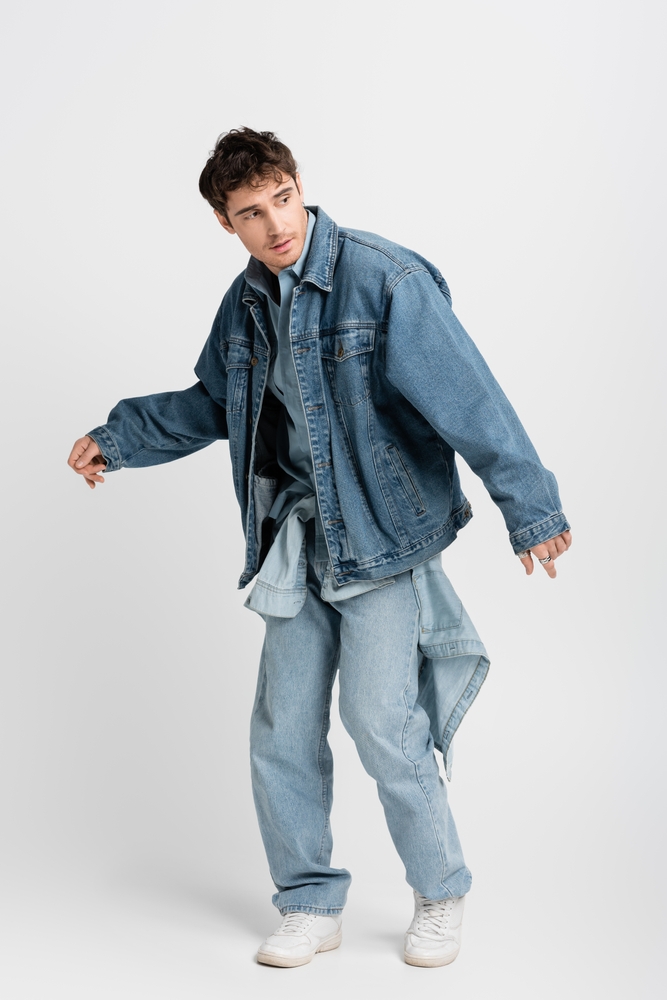 Full,Length,Of,Stylish,Young,Man,In,Denim,Jacket,And