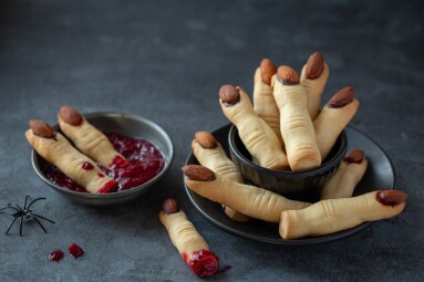 Halloween,Creepy,Witch,Fingers,Cookies,,Sweet,And,Tasty,Biscuits,With