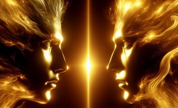 Twin,Souls,Aggressive,Powerful,Gold,Light,Colors,Hdr,Looking,At