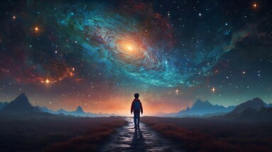 A,Boy,Walking,To,The,Universe