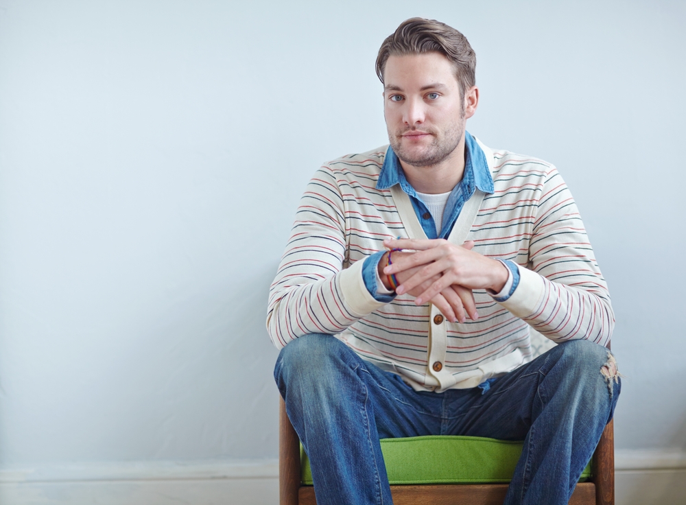 Man,,Chair,And,Portrait,For,Retro,Fashion,With,Confidence,For